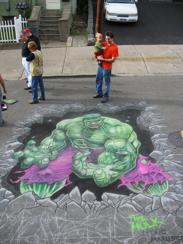 "Hulk Street Art" - Italian Festival Street Painting Fair, Endicott, NY 2008