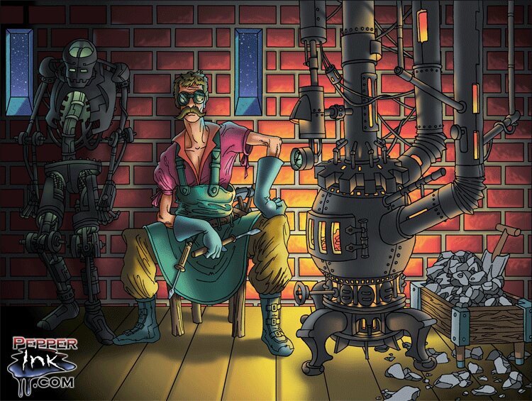 "Robot Smith" - Digital Illustration (unfinished) by Eric Maruscak