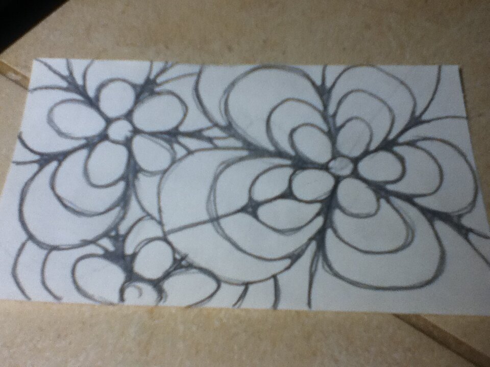 Andres Amador's example of a flash card with a design sketch.