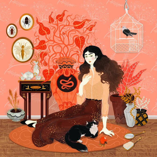 "Eden -- an Interior" - digital painting by Lisa Perrin
