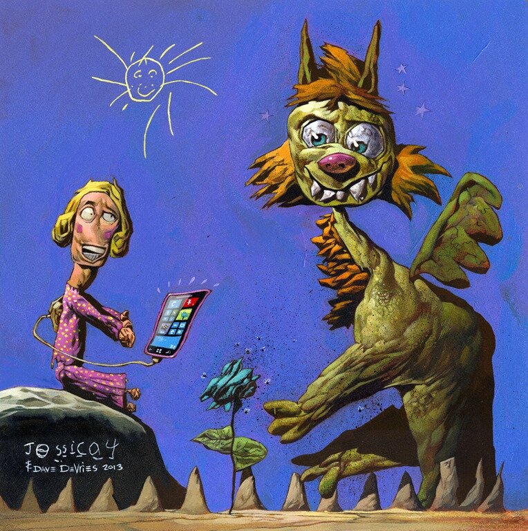 Jessica, age 4: “My Windows Phone can make kitty monsters happy with music! The kitty monster gets real real happy and dances around flowers.”
