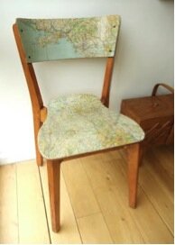 Decoupage Map Chair